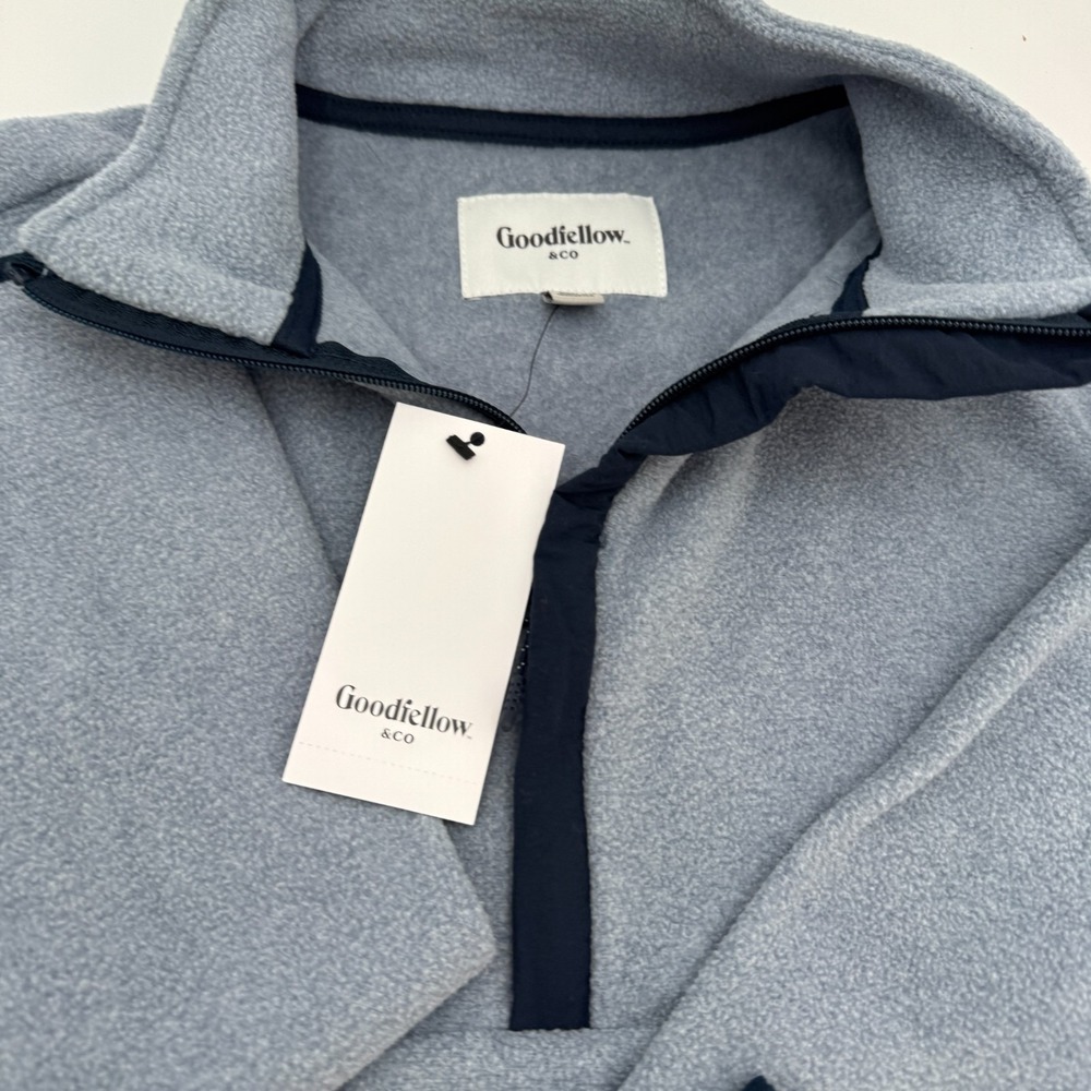 Goodfellow And Co Men's 1/2‎ Zip Pullover Blue Large NWT - Picture 4 of 6
